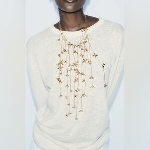 Zara Gold Tone Cascading Necklace - NWT